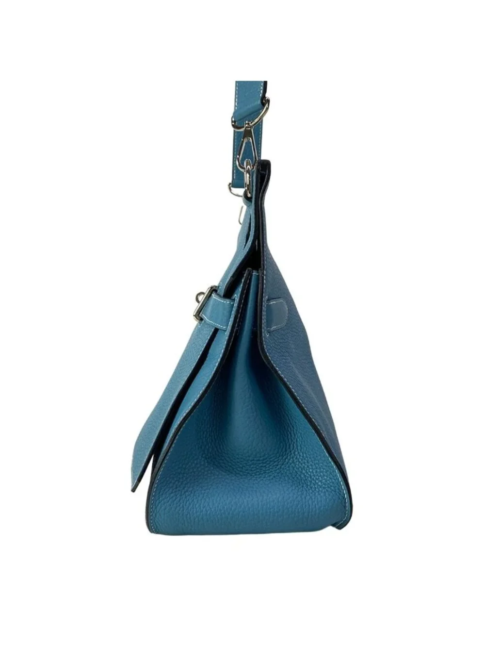 Hermes Shoulder Bag Gipsiere 34 Blue Jean Silver